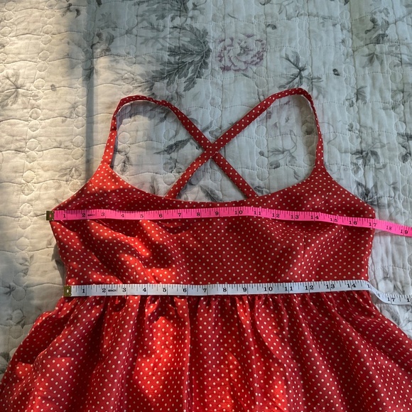 J Crew Silk orange-white polka dots Babydoll Ballerina Dress - Picture 5 of 9